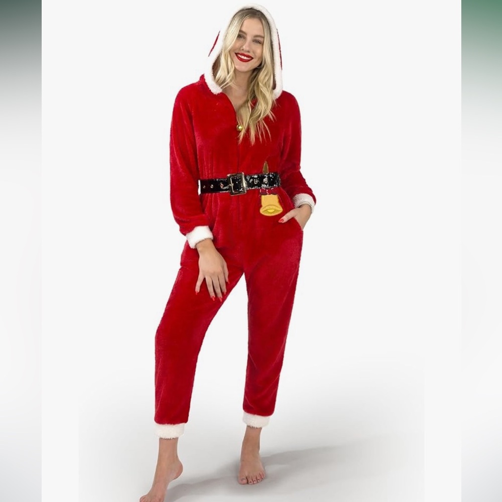 Cozy Red Women's Pajama Onesie